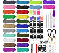 Sept-Paracord 550 Corde Paracorde 3mm Paracorde Bracelet, Corde Multifonction Contient Boucle De Corde Et Aiguilles À Coudre Convient Pour La Fabrication De Cordon, Trousseau, Bracelet