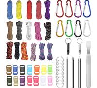 Sept-Paracord 550 Corde Paracorde 3mm Paracorde Bracelet, Corde Multifonction Contient Boucle De Corde Et Aiguilles À Coudre Convient Pour La Fabrication De Cordon, Trousseau, Bracelet