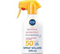 Sept-- Pistolet Solaire Sensitive Protection Immédiate Fps 50+ - Protège Uva/Uvb & Irritations Du Soleil - Aloe Vera & Antioxydants - Formule Non Parfumée & Non Grasse - Peaux Sensibles - 270 Ml