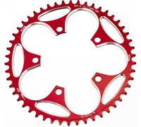 Sept-Plateau De Pédalier Vélo Route 110bcd 7075-T6 Aluminium - Cnc 5 Axes Iso 13041, Denture Alternée Anti-Chute (36-58t) Compatible 8-12v Shimano/Sram Noir/Rouge