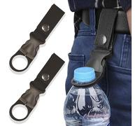 Sept-Porte Bouteille Ceinture Boucle De Bouteille D'eau Sangle Suspendue Crochet Ceinture Clip Porte-Bouteille D'eau Clip Ceinture Pour Camping Randonnée, 2pcs, Noir