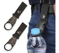 Sept-Porte Bouteille Ceinture Boucle De Bouteille D'eau Sangle Suspendue Crochet Ceinture Clip Porte-Bouteille D'eau Clip Ceinture Pour Camping Randonnée, 2pcs, Noir