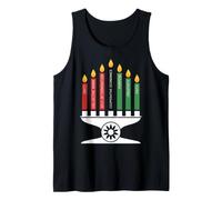 Sept principes Kwanzaa Kinara avec Bougies Rouges Noires et Vertes Débardeur