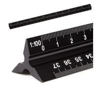 Sept-Règle D'architecte Triangulaire En Aluminium,Règle Triangulaire 30 Cm,Kutch 1:20, 1:50, 1:75, 1:100, 1:125 Échelles Métriques Pour Ingénierie Architectes Étudiants, Noir