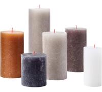 Sept-Rustic Candle Coffret Cadeau Neutres Neutres Boîte De 6 Bougies Longue Durée De Combustion Bougie De Maison Décoration D'intérieur Sans Parfum Cire Naturelle Végétalienne Sans Huile De Palme