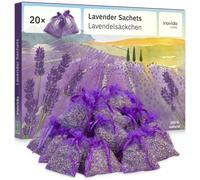 Sept-Sachets Parfumés De Lavande Séchée - Protection Contre Les Mites Pour Armoire, Linge Et Placard - Sac Naturel Pour La Maison Ou La Voiture (20 Sachets)