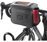 Sept-Sacoche De Guidon Vélo, 5l Sac De Panier De Vélo Étanche, Sac De Guidon Avant De Vélo Avec Écran Tactile Réglable Et Bandoulière, Avec Sac En Filet Sac De Guidon De Vélo, Sac Avant De Vélo