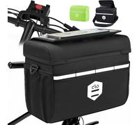 Sept-Sacoche Velo Guidon Avec Adaptateur Pour Vélo Et E-Bike, 6l Panier Velo Avant Etanche Accessoire Support Telephone Trotinette Electrique Porte Scooter Pochette Sac Vtt