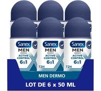 Sept-Sanex - Déodorant Roll-On - Anti-Transpirant Men Dermo Active Control - Efficacité 48 H - Lot De 6 X 50 Ml