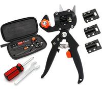 SEPT-Sécateur Jardin, Jardinage Ciseaux à Greffer Professionnels, Kit Jardinage pour Arbre Fruitier Twig Vine, Pince à Greffer de Plantes, Outils Sécateur Lames Poignée de Confort Coffret Cadeau