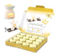Sept-Senteur Vanille Fondant Parfumé Pour Bruleur Fondant, 16 X 5g Tartelette En Forme De Coeur, En Cire De Soja Vegan, Parfait Comme Parfum Maison, Cadeau Femme, Cadeau Cremaillere