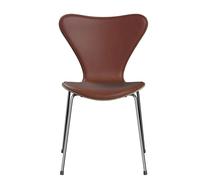 Sept / Série 3107 Chaise Fritz Hansen Modèle anniversaire Cuir Grace châtaigne - FRITZ HANSEN 3107 JUBI GRACE