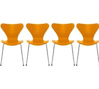 Sept / Série Chaise 3107 Frêne Set de 4 pièces Fritz Hansen Burnt yellow - FRITZ HANSEN 3107 BURN