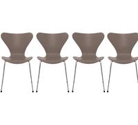 Sept / Série Chaise 3107 Frêne Set de 4 pièces Fritz Hansen Deep clay - FRITZ HANSEN 4X 3107 DEEP