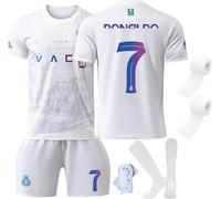 Sept-Set De Maillot De Football Pour Enfants, No 7/No 9 Maillot Ensemble, Football Jersey Set Avec 2 Rouleaux De Bandages, Chaussettes Et Genouillères(Taille 22-28)