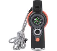 Sept-Sifflet De Sécurité 7 En 1 Sifflet De Survie D'urgence Avec Boussole, Multifonctionnel Thermomètre Sifflet Pour Le Camping, La Randonnée, L'exploration Et La Chasse(Orange)