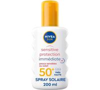 Sept-- Spray Solaire Sensitive Protection Immédiate Fps 50+ - Protège Des Uva/Uvb & Irritations Du Soleil - Aloe Vera, Antioxydants - Formule Non Parfumée & Non Grasse - Peaux Sensibles - 200 Ml