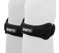 SEPT-Taille régulière stabilisateur rotulien de taille régulière pour le syndrome d'Osgood Schlatter Tendinite patellaire Ménisque Larmes Jogging Femme Homme Jeunesse (Noir, 2 Pièces)