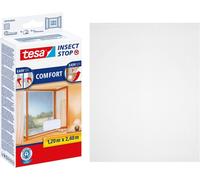 Sept-Tesa Insect Stop Comfort Pour Porte-Fenêtres - Moustiquaire Avec Ruban Auto Agrippant - Filet Anti-Moustique - Blanc, 120 Cm X 240 Cm