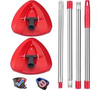 Sept-Tête De Balai À 2 Têtes Rotatives Avec 1 Poignée Pour Balai Vileda Turbo Spin 2 En 1, 3 En 1, Base Triangulaire Pour Balai Turbo Smart/Easywring&cleaning - Chiffon Non Inclus