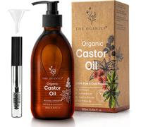 Sept-The Oganics® Castor Oil 250ml \U2013 Organic 100% Pure, Cold-Pressed, Natural \U2013 For Eyelashes, Eyebrows, Hair & Nails \U2013 Vegan, Cruelty-Free \U2013 Glass Bottle + Pump + Mascara-Kit
