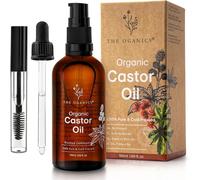 Sept-The Oganics® Castor Oil 50ml ¿ Organic 100% Pure, Cold-Pressed, Natural ¿ For Eyelashes, Eyebrows, Hair & Nails ¿ Vegan, Cruelty-Free ¿ Glass Bottle + Pipette + Pump + Mascara Kit