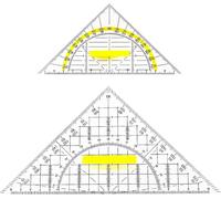 SEPT-Triangles géométriques - Triangle géométrique de 20 cm et 14 cm avec poignée, échelle triangulaire combine la mesure de la longueur et de l'angle, idéal pour dessiner, cartographier, modéliser,