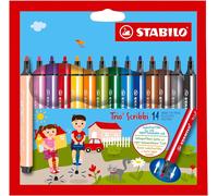 Sept-Trio Scribbi - Feutre De Coloriage - Étui Carton X 14 Feutres Triangulaires Pointe Large - Coloris Assortis
