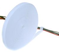 Sept-Tuka Manager Câbles 25m X 20mm, Auto-Attaché Bande Crochet & Boucle Câble Gestionnaire, Microfibre Auto-Adhésif Hook & Loop Range Câble, Réversible Réglable Réutilisable, Blanc, Tkb5014 White