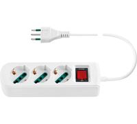 Sept-Vimar 0r00637.Cc.B Prise Multiple Avec Interrupteur Automatique De Protection Et Câble De 1,5 M, 3 Sorties Sicury Universel Standard Italien, Fiche 10 A Standard Italien, Blanc