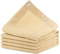 Sept-Voile D'ombrage Protection Solaire Toile Rectangulaire, Hdpe 95% Anti-Uv Auvent De Voiture Avec Cordes Et Serre-Câbles Pour Jardin, Terrasse, Balcon, Camping, Pergola, 1mètre 1 Trou, Sable(2x3m)