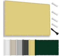 Sept-Voile D'ombrage Rectangulaire Imperméable 1x2m, Toile D'ombrage Uv Protection À 95%, Voiles D'ombrage Avec ?illets, Cordons Pour Patio, Pergola, Jardin Extérieur, Sable