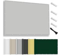 Sept-Voile D'ombrage Rectangulaire Imperméable 1x2m, Toile D'ombrage Uv Protection À 95%, Voiles D'ombrage Avec ?illets, Cordons Pour Patio, Pergola, Jardin Extérieur, Gris Clair
