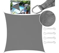 Sept-Voile D'ombrage Rectangulaire Triangulaire Pes Polyester Voiles D'ombrage Toile Ombrage Imperméable Uv Protection Avec Corde De Fixation(2 * 2m, Gris Foncé)