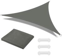 SEPT-Voile d'ombrage Triangle 3 * 3 * 3m, Toile Ombrage avec 3 Corde Libre, Auvent Imperméable UV Protection, Imperméable Toile Ombrages pour Jardin Terrasse Extérieur Patio Piscine Balcon(Gris)