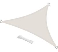 Sept-Voile D'ombrage Triangulaire 3x3x3 Mètre Imperméable Voile Ombrage Résistant À L'eau Anti Uv Pour Jardin Terrasse Patio, Crème
