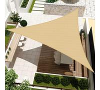 Sept-Voile D'ombrage Triangulaire 3x3x3m Hdpe Toile Ombrage Auvent Respirant Protection Des Rayons Uv Pour Extérieur Jardin Terrass Balcon Couleur Sable