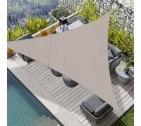 Sept-Voile D'ombrage Triangulaire3x3x3m,160 G/M² Pes Imperméable Toile D'ombrage,Toile Protection Uv 95% Pour Extérieur, Jardin, Terrasse Et Camping,Avec Kit De Fixation,Couleur Brune