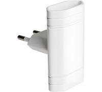 Sept-Voleur Prise Plate (Double) Murale Fine - Adaptateur Avec 2 Prise De Terre 10 A (250 V) - Couleur Blanche - Idéal Pour Montage Derrière Les Meubles, Meubles