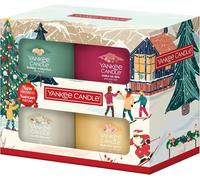 Sept-Yankee Candle - Coffret De Bougies Parfumées De Noël - 4 Mini-Bougies Votives - Collection Après Ski - Cadeaux De Noël Parfaits Pour Les Femmes