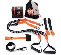 Septagon Sports® V.2020 Kit d'entraînement de Suspension avec Serviette, Sac à Dos et Livre d'entraînement, entraînement Fonctionnel avec ancrage de Porte + Certificat de qualité