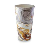 Septe Maison Deluxe Home Decor Vase en Eco-Cuir - Vase à Fleurs Artisan Made in Italy au Design Moderne et Unique Ø 33 cm x H 61 cm (Simili Cuir, Marble White)
