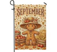 September Harvest Drapeau de jardin d'automne en pain d'épice 30,5 x 45,7