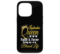 September Queen Living My Blessed Life Anniversaire Lion Vierge Coque pour iPhone 13 Pro