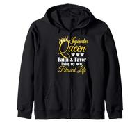 September Queen Living My Blessed Life Anniversaire Lion Vierge Sweat à Capuche