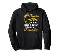 September Queen Living My Blessed Life Anniversaire Lion Vierge Sweat à Capuche
