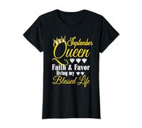 September Queen Living My Blessed Life Anniversaire Lion Vierge T-Shirt