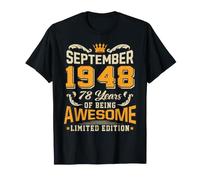 Septembre 1948 Vintage 78 Years Awesome 78th Birthday T-Shirt