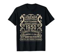 Septembre 1950-76 Ans Anniversaire Cadeau Vintage 1950 T-Shirt