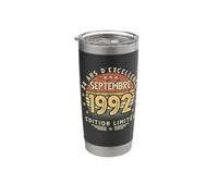 Septembre 1992 Cadeau Anniversaire Septembre 1992 34 ans Gobelet isotherme en acier inoxydable double paroi